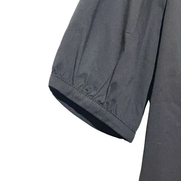 New Black Ruffle V-Neck Puff Sleeve Top Small - Picture 4 of 9